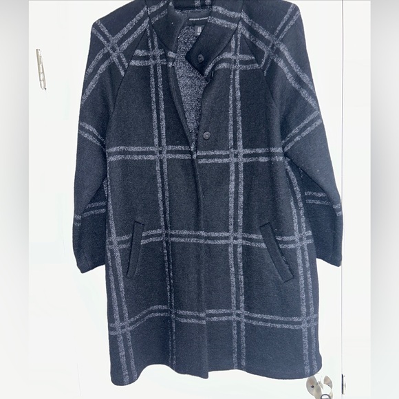 Adrienne Vittadini Gray Black Plaid Wool Coat Women’s Sz 1X - Picture 13 of 13